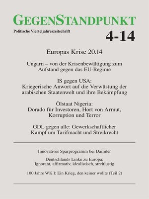 cover image of GegenStandpunkt 4-14